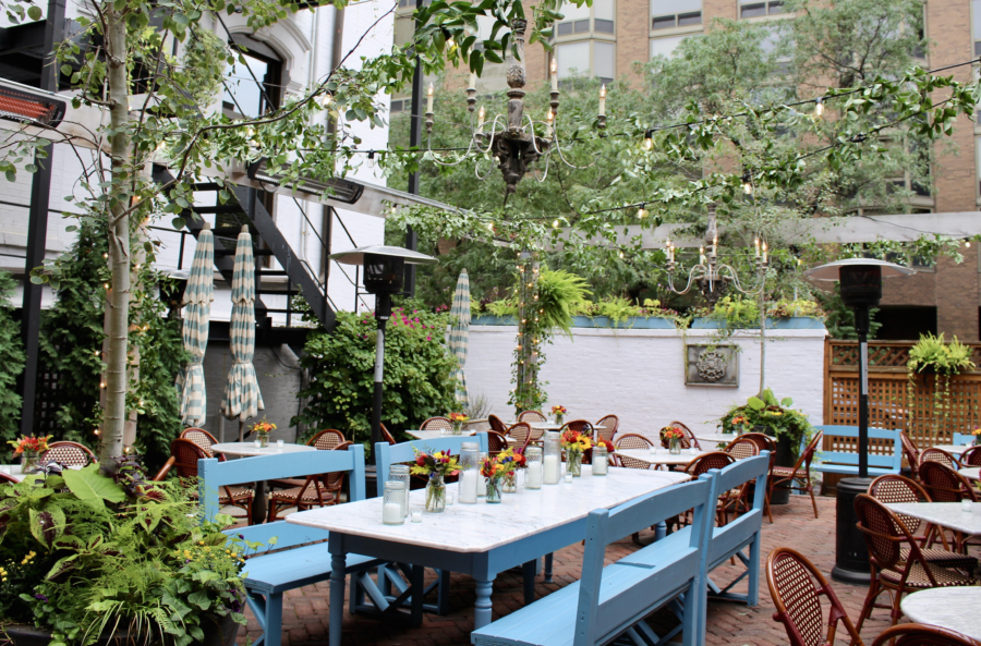 The patio outside Blue Door Kitchen