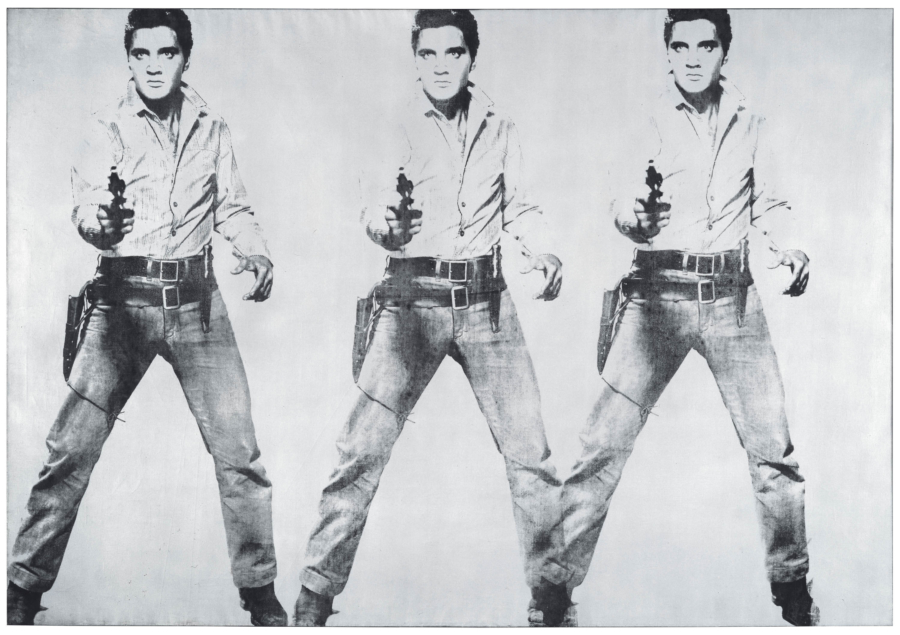 Andy Warhol. Triple Elvis [Ferus Type], 1963. The Doris and Donald Fisher Collection at the San Francisco Museum of Modern Art. © 2019 The Andy Warhol Foundation for the Visual Arts, Inc. / Artists Rights Society (ARS), New York.