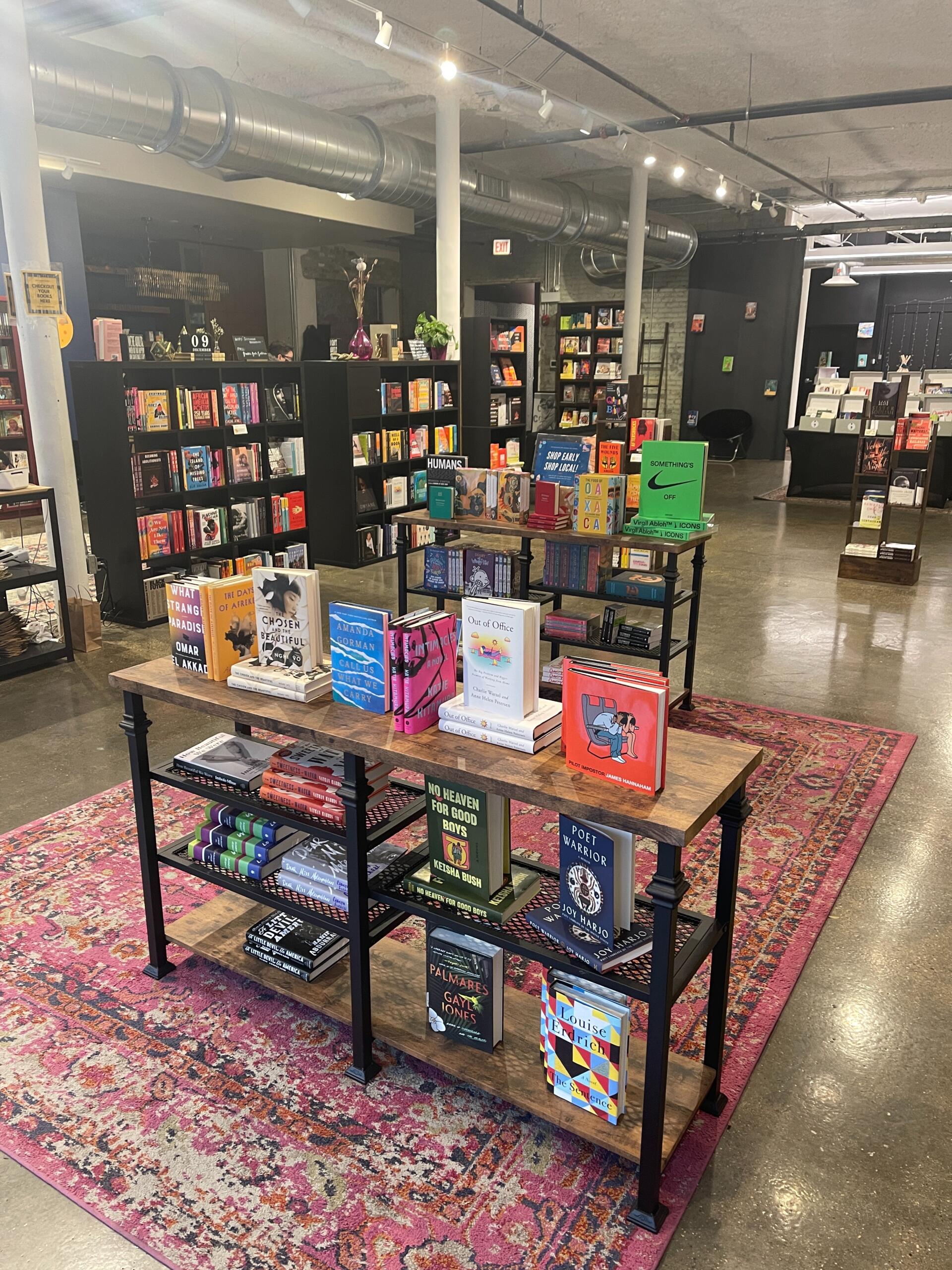 Interior of Semicolon Book store